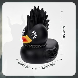 Black Rubber Duck, 3.54 Inch Height Rock Duck Bath Toy Duck Funny Dark Rubber Duck Collectible Duck Gift for Kids Adults Baby Shower Bedroom Decor