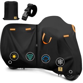 AIBILEY 73" Motorcycle Cover Storage Waterproof Outdoor,Heavy Duty Tearproof Durable Anti-UV Polyester Cloth,Weatherproof Scooter Bike Covers Accessories,Fit for Harley, Honda,Yamaha, Kawasaki