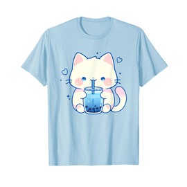 Kawaii Cat Boba Japanese cute aesthetic Anime Girls Teens T-Shirt