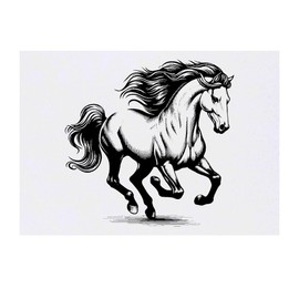 'Running Horse' Temporary Tattoo - Water Resistant, Skin-Safe, Non-Toxic Transfer (TO00073115)