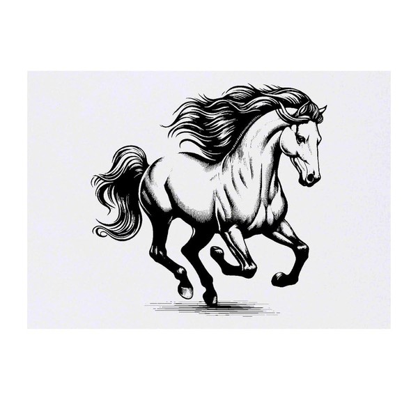 'Running Horse' Temporary Tattoo - Water Resistant, Skin-Safe, Non-Toxic Transfer