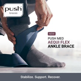 Push med Ankle Brace Aequi Flex 2.0 - Globally Renowned Bracing Solution for Proven Support and Maximum Protection. Ideal for Ankle Sprains