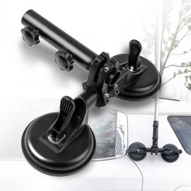 MIKODA Two Suction Cup Flag Pole Holder Mount, Adjustable Angles Vehicle Car RV Flagpole Holder Bracket Compatible with Wrangler Off-Road SUV Truck House Yachts ATV UTV