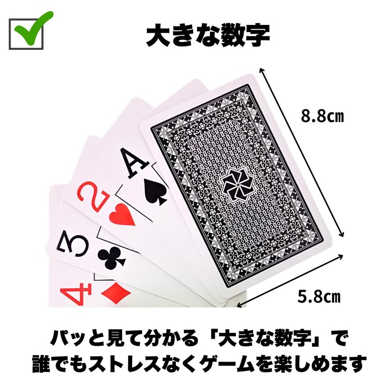PLASTIC PLASTIC PLAYING CARDS - Large Numbers - Easy to