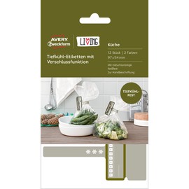 Avery Zweckform 62006 Living Tiefkühletikett with Verschlussfunktion - 97 x 54 MM, White