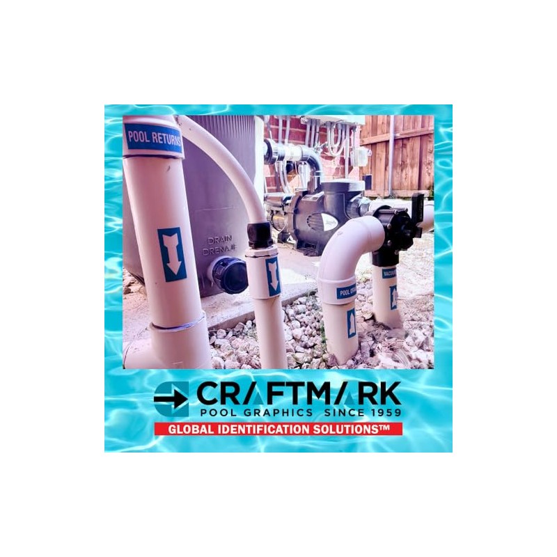 CRAFTMARK Swimming Pool Pipe and Equipment Identification Sticker Kit,Premium Grade-Sheet