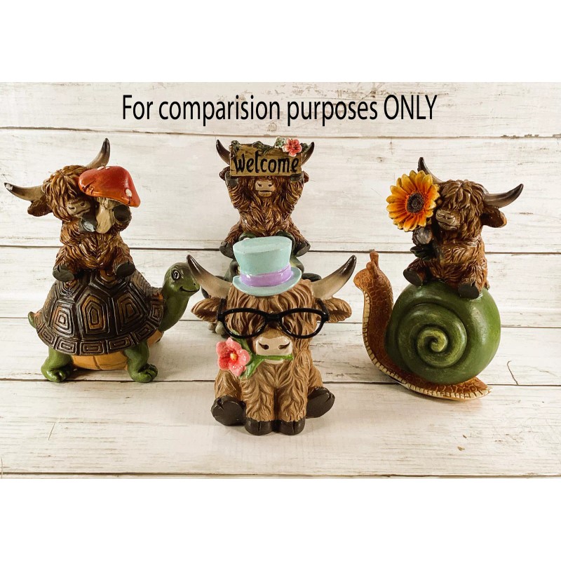 Gerson Spring Decor - Garden Friends Highland Cow Figurine 3pc