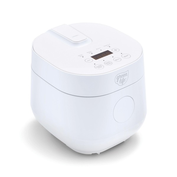 GreenLife Digital Rice & Beans Cooker, 2-Cups Uncooked/4-Cups Cooked, Removable