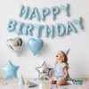 Light Blue and Silver Happy Birthday Party Decorations, 16 Inch