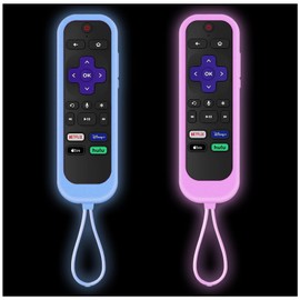 2Pack Roku Remote Cover with Tracker | Onn Roku Remote Covers | Roku Express 4K+ | Roku TV | TCL Roku Glow in The Dark
