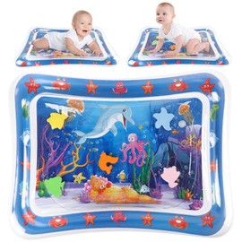 SULOLI Wassermatte Baby Wasserspielmatte Bauchlage Spielzeug mit Pumpe für Baby vom Wachstum Geschenk Fühlbildung (Delfin)