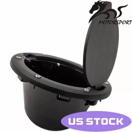 MSCRP Fuel Door Gas Cap Lid Cover Black Metal + ABS For Jeep Wrangler JK 2007 - 2018