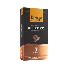 Dimello Allegro Coffee Capsules Compatible with Nespresso (20 Capsules) - Tasty blend with full body fruity aromas - 2 Packs of 10 Ground Coffee Capsules