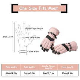 Gloves Women's Ski Gloves Women's Touchscreen Winter Fluffy Thermal Waterproof Windproof Fleece Warm Gloves Snow Outdoor Sports Ski Snowboard Running Jogging Bicycle MTB Motorcycle Light Pink