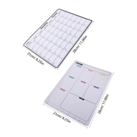 Operitacx 2 Sheet Magnetic Weekly Monthly Planner for Fridge Reusable Dry Erase Calendar Board Stylish Schedule Organizer with Strong Magnetic Hold for Home Family Planning
