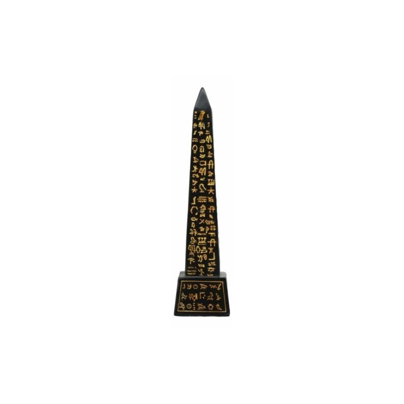 Ebros Egyptian Temple of Ra Gold Black Luxor Obelisk With