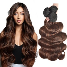 AiPliantfis Straight Human Hair Bundles Brown Extensions Real Hair Brazilian Remy Hair Double Weft P430 Highlight Brown Real Hair Wefts Brazilian Hair Bundles 100 g/PC 300 g Total 24 26 28