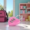 Pink Love Heart Shape Combination Padlock for Girls Women,Mini 3-Digit