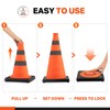 BATTIFE Collapsible Traffic Cones, Reflective Safety Cones with Black Base