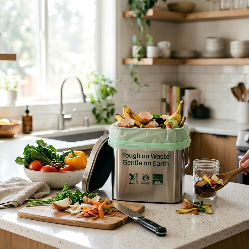 UFCOELPT 1.6 Gallon Compostable Food Scrap Bags with Handles, Small