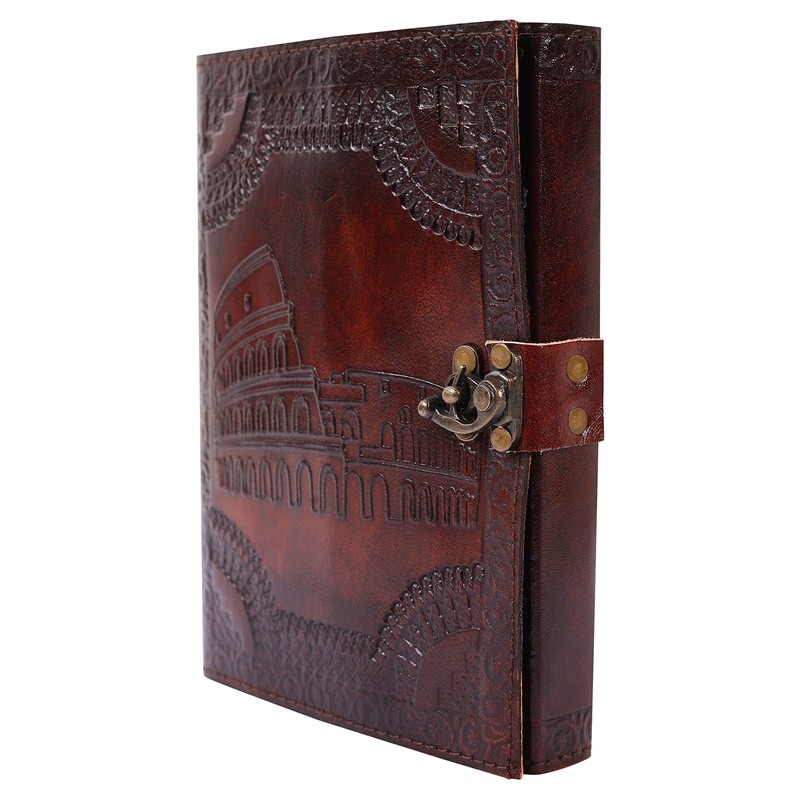 OVERDOSE Colosseum Brown Leather Journal - Handmade Journal for Students,