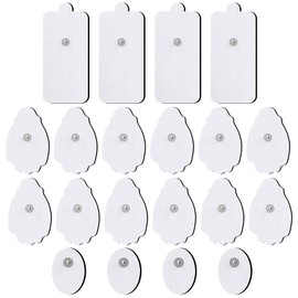 TENS/EMS Unit Replacement Pads NURSAL 20 Pack 3.5mm Snap Electrode Patches for Electrotherapy, Reusable Self-Adhesive Electrodes Pads, Compatible with Belifu, AVCOO, Neocarbon, MEDVICE TENS White