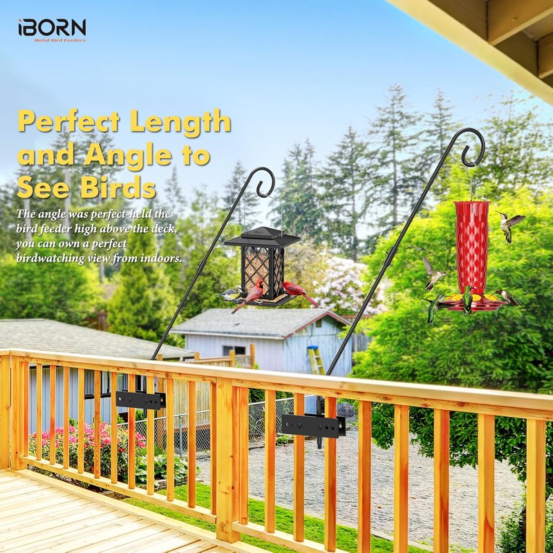 iBorn Fence Deck Hook Rail Heavy Duty Hummingbird Feeder Hanger