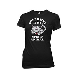 Ripple Junction Big Bang Theory Soft Kitty is My Spirit Animal Junior T-Shirt Medium Black