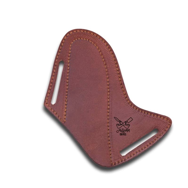 ADAM KNIVES Leather Knife Sheath For Belt, Slanted Pancake Sheath,