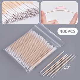 400 Cotton Buds, Double Sided Cotton Buds, Cotton Buds, Safety Ear Cotton Buds, Lace Shape, Cotton Buds, Suitable for Ear Cleaning, Beauty and Skin Care