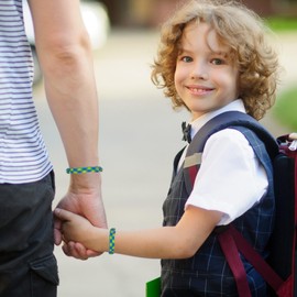 MEMFALL Back to School Bracelet Mommy and Me First Day of School Bracelet Adjustable Woven Rope Back to School Bracelets First Day of School Gift