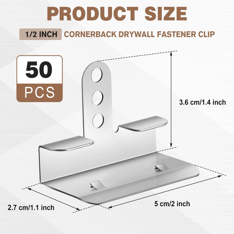 Shimeyao 50 Pack 1/2 Inch Drywall Corner Repair Clips –