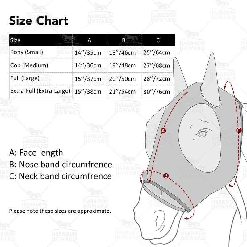 Harrison Howard Super Comfort Stretchy Fly Mask Large Eye Space