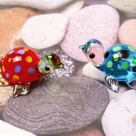 1Pc Blue Hand Blown Glass Turtle Figurines,Handmade Tortoise Mini Exquisite Animal Statue Glass Crafts for Home Decor,Aquarium Landscaping,Crafts Collection Home Décor Accents