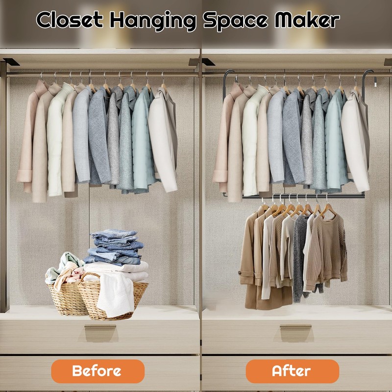 Hanging Closet Rod Adjustable Width Height Closet Rods For Hanging
