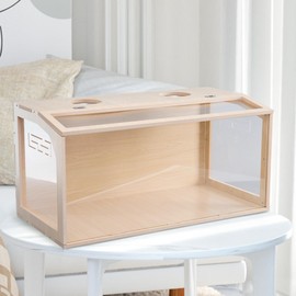 31.5 inch Wooden Hamster Cage, Large Habitat, Openable Top, Transparent Acrylic for Interior View, Ventilated, Easy to Clean, for Syrian Hamster, Dwarf Hamster, Gerbil, Other Small Pet Animals