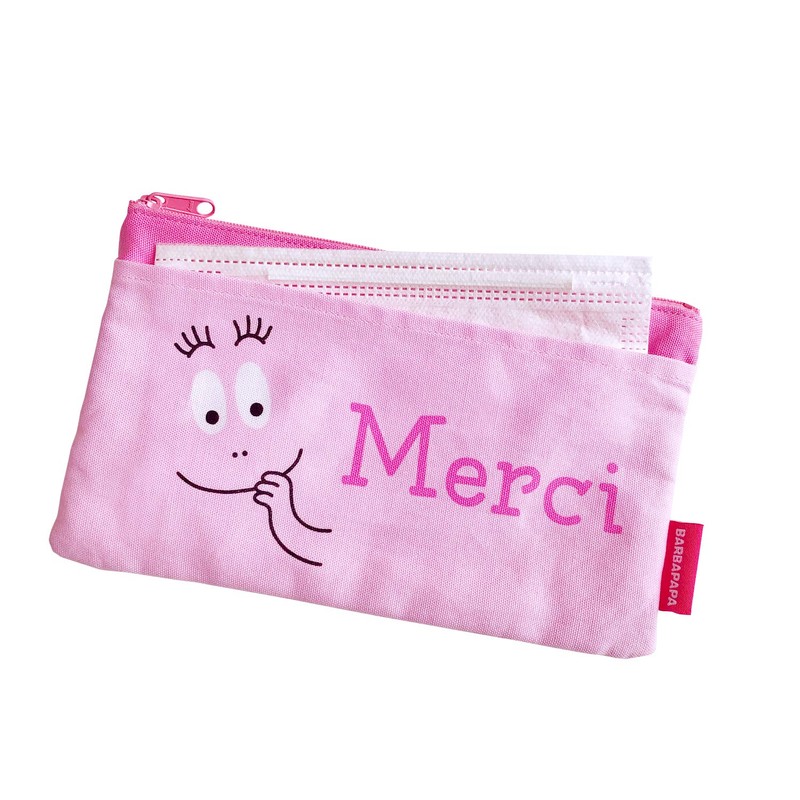 Barbapapa Greeting Life BBZ-226 Antibacterial Multi Pouch, Pink