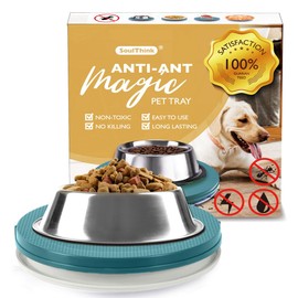 SoulThink® Ant Proof Cat Dog Bowl Tray - New Innovation Anti Ant Pet Food Dish Indoor No Chemical No Water Needed Different from Traditional Ant Trap (Turquoise Green)