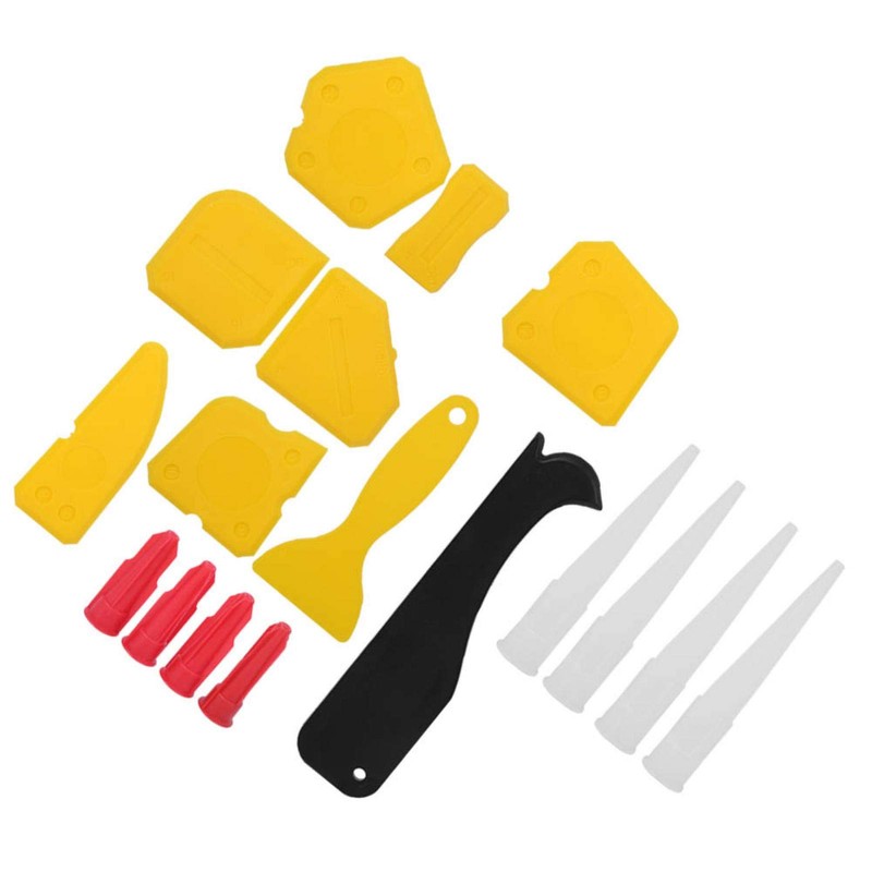 EVTSCAN 17Pcs/Set Plastic Sealant Spreader Window Caulking Scraper Glass Glue