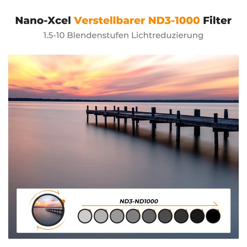 K&F Concept Nano X-Series Variable ND Filter ND3-ND1000 Neutral Density