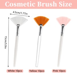 Fatiya 30 Stück flache Fächerpinsel für Gesicht, Kosmetiker, Kosmetiker, Gesichtsfächerpinsel, weiche Borsten, Make-up, Gesichtsapplikator, Werkzeug für Schlammcreme, Frauen, Mädchen, Spa, Hautpflege