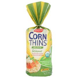 REAL FOODS CORN THIN SESAME ORG, 5.3 OZ (6 pack)