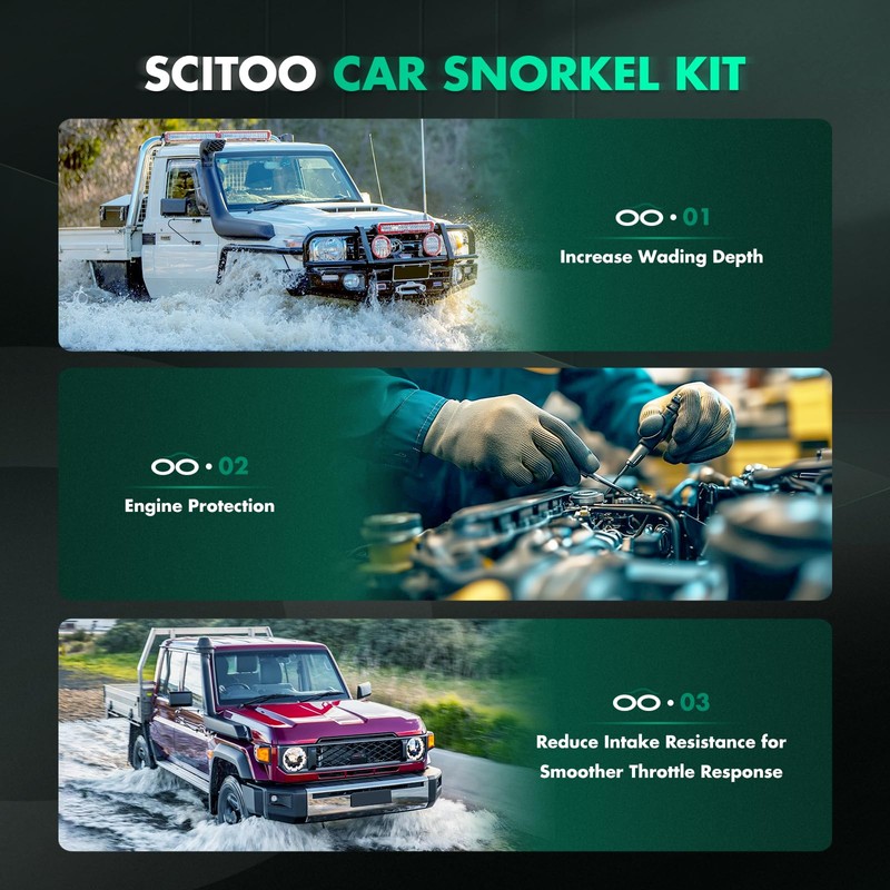 SCITOO Air Intake Snorkel Kit Fit For Toyota For Hilux
