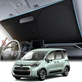 Wigoo Toyota New Sienta, 3rd Generation 10 Series Sunshade (Compatible with 2022 - Current Models), High Light Blocking, UV Protection, Car Cooling, Heat Shield, Windshield, Easy Installation, Folding
