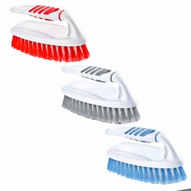 Scrubbing Brush Heavy Duty Iron Shape Scrub With Comfortable Non Slip Grip For Cleaning Surface Floor Kitchen Car Carpet Tiles Household Handy Shower Sink Scrub Brush Three Colors (All 3 Colour)
