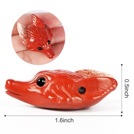 Artistone Red Jasper Crystal Fox Pendant 1.6 inch Fox Head Hand-Carved Gemstone Necklace Healing Crystal Statue Animal Collection Figurine with Gift Box