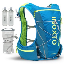 INOXTO Hydration Vest Backpack,Lightweight Water Running Vest Pack with 1.5L Water Bladder Bag Daypack for Hiking Trail Running Cycling Race Marathon for Women Men Kids (Blue（M-L）)