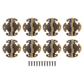 Create idea 8 Pieces Vintage Outdoor Hinge Antique Bronze Mini Hinges Decorative Hinge Retro Hinges Accessories for Home Cabinet Door Furniture