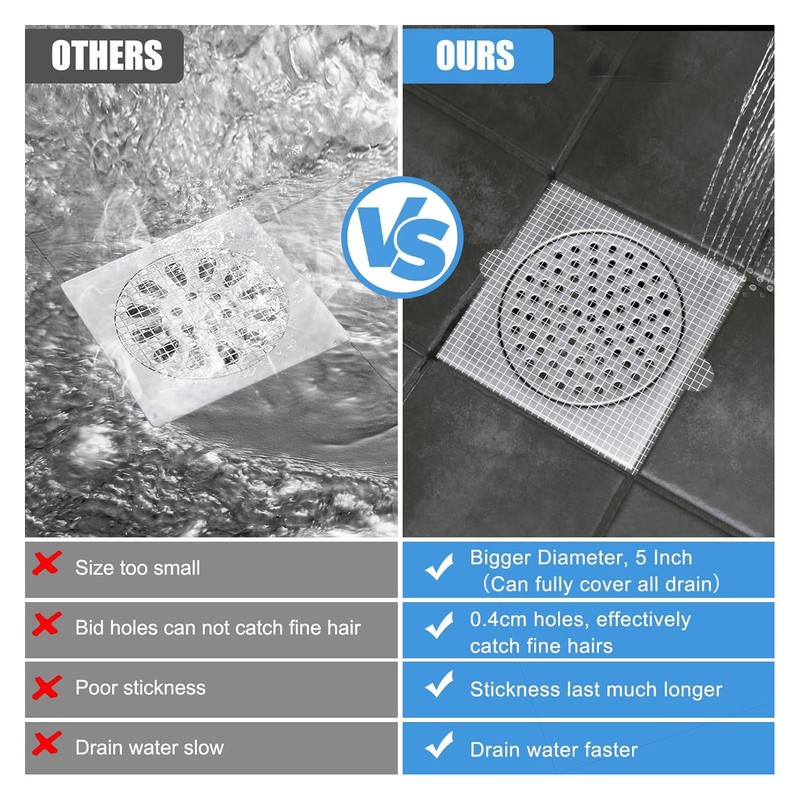 50pcs Disposable Drain Hair Catcher Prevent Clogging Waterproof Shower Drain
