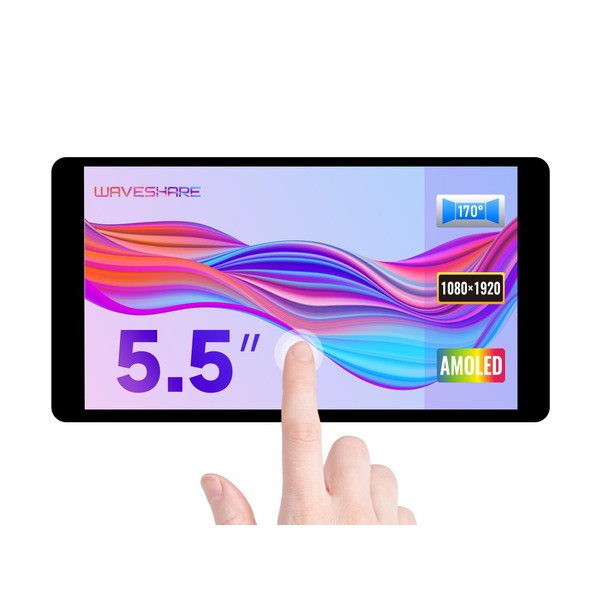 waveshare 5.5inch Capacitive Touch AMOLED Display Compatible with Raspberry Pi